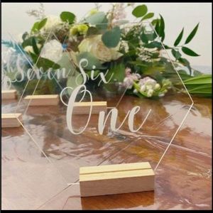 Hexagon Wedding Table Numbers
